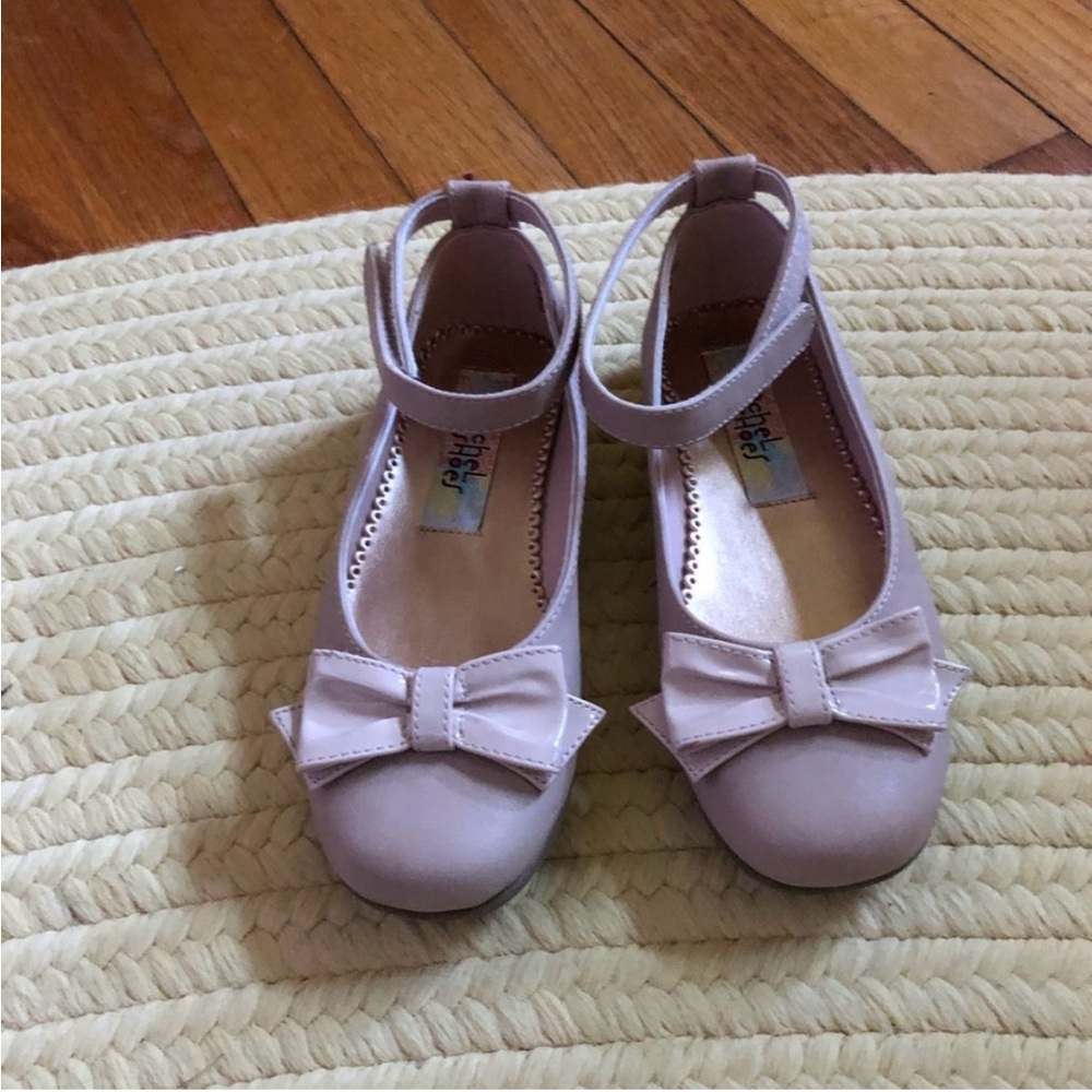 Rachel Shoes Pink Dress Shoes with Bow and T-Strap